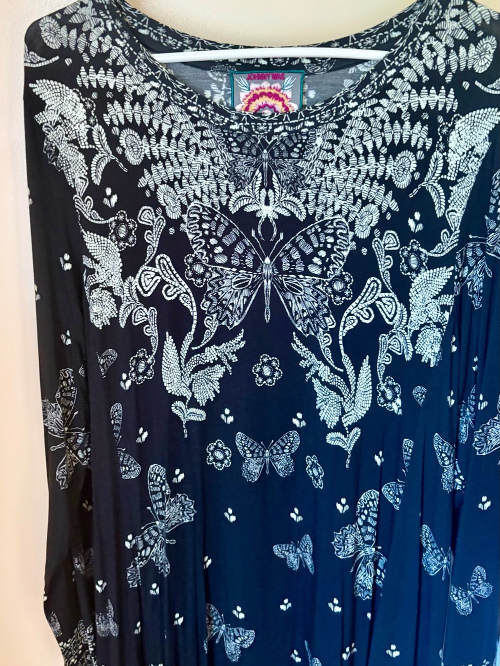 Johnny Was Black Long-Sleeve Butterfly & Floral dress - Picture 5 of 8